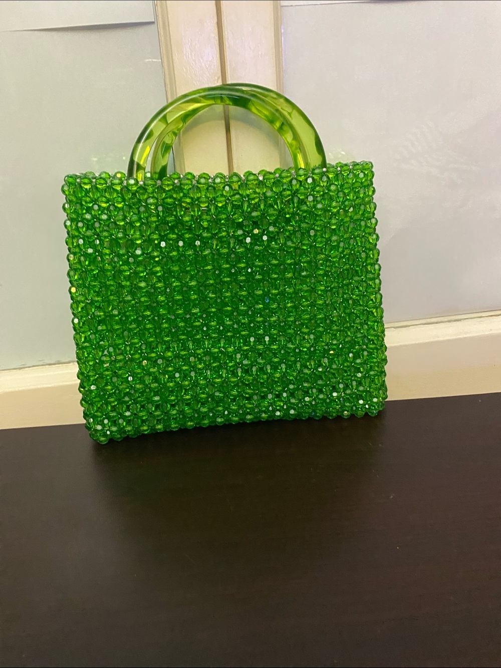 Green Beaded Handbag women’s Evening purse